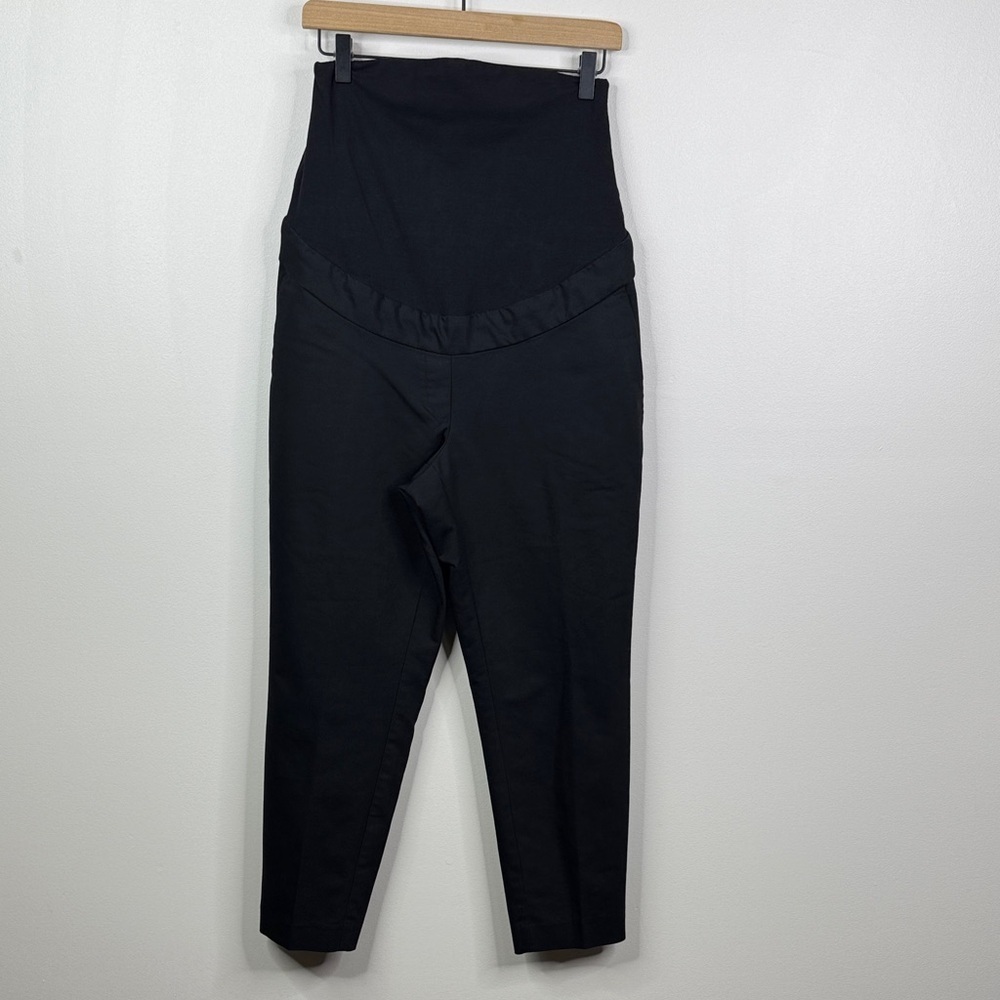 H&M MAMA Black Straight Leg Maternity Pants Over-The-Bump Band Size Medium
